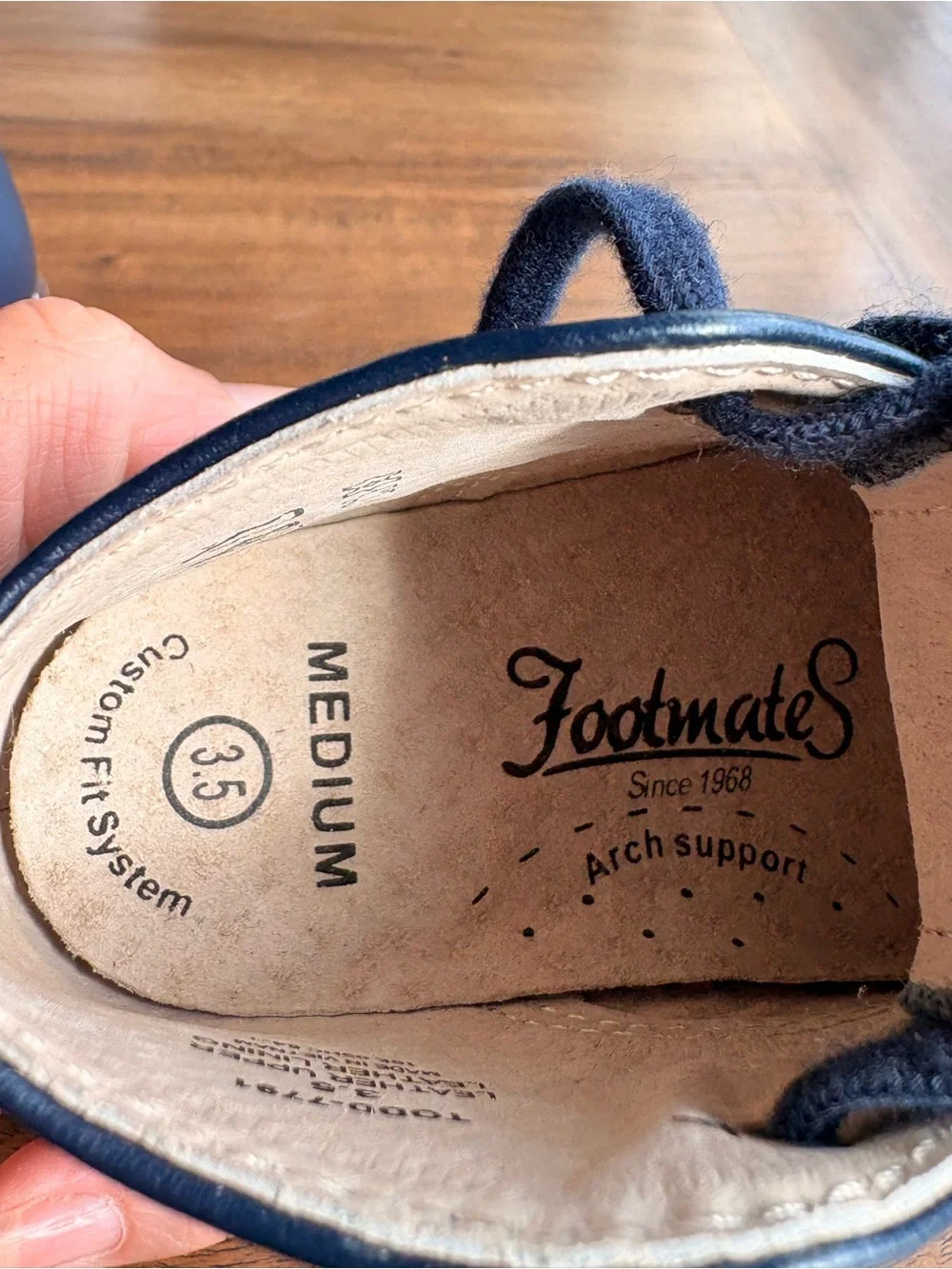 Footmates Todd Navy Leather Lace-Up Boots